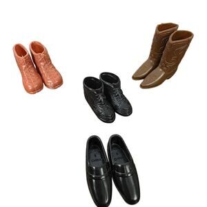 Barbie Vintage Ken doll shoe lot 4 Pairs Sneaker, loafers, boots.